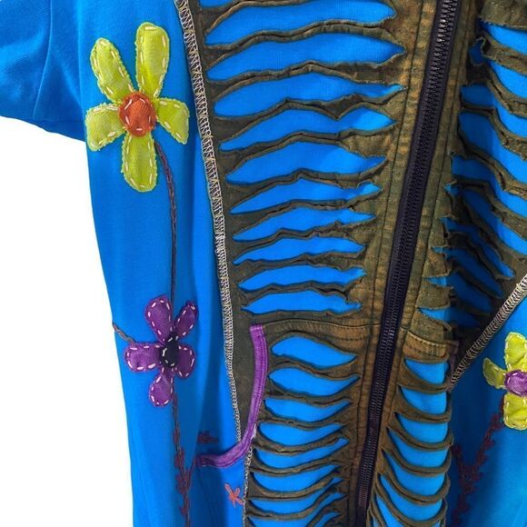 Mermaid Underwater Sea Embroidered Jacket Dress Sz L - Picture 8 of 12